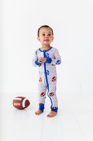 Kiki + Lulu Zip Romper w/ Convertible Foot - Gridiron Grind