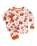 Lucky Panda Kids Long Sleeve Two Piece Set - Pumpkin Spice