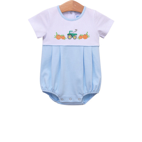 Trotter Street Kids Short Sleeve Bubble - Pumpkin Embroidery