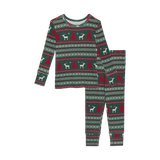 Posh Peanut Basic Long Sleeve Pajamas - Holiday Fair Isle Waffle