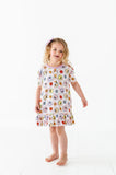 Kiki + Lulu Short Sleeve Toddler Gown - Smiley Daze