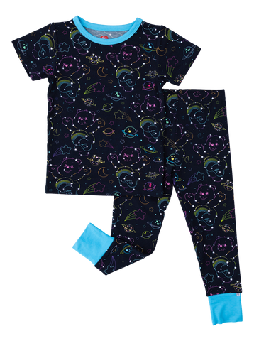 Birdie Bean Short Sleeve w/ Pants 2 Piece PJ Set - Care Bears Cosmic Constellations