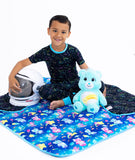 Birdie Bean Quilted Toddler Blanket - Care Bears Cosmic Bears Blue / Cosmic Constellations