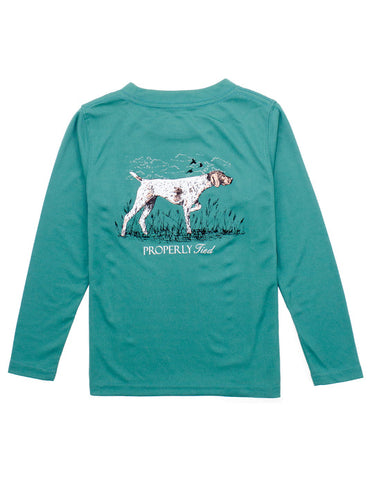 Properly Tied Long Sleeve Performance Tee - Pointer Teal