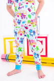 Birdie Bean Short Sleeve w/ Pants 2 Piece PJ Set - Care Bears™ Back to School (White)