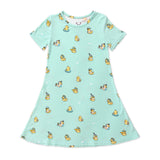 Bellabu Bear Girls Short Sleeve Dress - Rubber Ducky - Let Them Be Little, A Baby & Children's Clothing Boutique