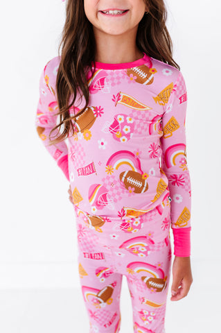 KiKi + Lulu Long Sleeve 2 Piece Set - On Game Days We Wear Pink