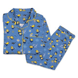 Bellabu Bear Women's Button Down 2 piece Long Sleeve PJ Set - Minions AVL