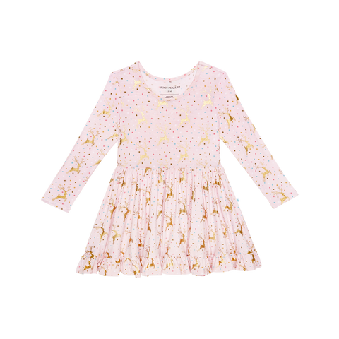 Posh Peanut Long Sleeve Ruffled Twirl Dress - Ryleigh