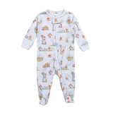 Baby Loren Printed Zipper Footie - Honey Bear