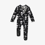 Posh Peanut Zipper Footie - Skelly (Glow in the Dark)