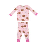 Angel Dear Long Sleeve Loungewear Set - Footballs Pink