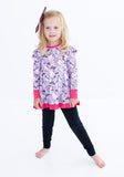 Birdie Bean Long Sleeve Peplum w/ Leggings Birdie Set - Carrie (Glow in the Dark)