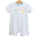 Trotter Street Kids Short Sleeve Short Romper - School Supplies