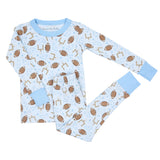 Magnolia Baby Long Sleeve Printed PJ Set - Kick Off! Light Blue