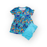 Ollee & Belle Short Sleeve Peplum w/ Shorts Set - Daxton