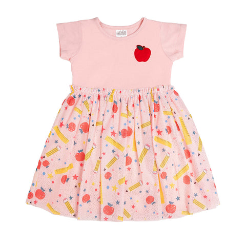 Sweet Wink Short Sleeve Tutu Dress - School Days