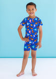 Birdie Bean Short Sleeve w/ Shorts 2 Piece PJ Set - Bruce - Let Them Be Little, A Baby & Children's Clothing Boutique