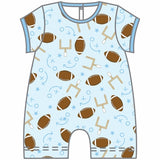 Magnolia Baby Printed Short Sleeve Short Playsuit - Kick Off! Light Blue