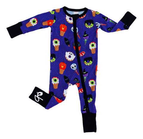 Birdie Bean Zip Romper w/ Convertible Foot - Salem