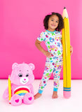 Birdie Bean Short Sleeve w/ Pants 2 Piece PJ Set - Care Bears™ Back to School (White)