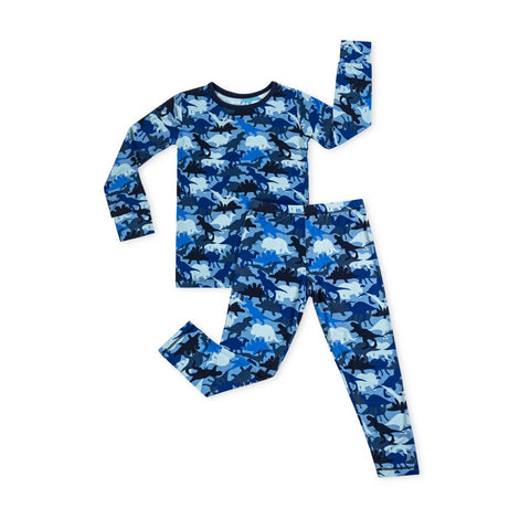 Macaron + Me Long Sleeve Toddler PJ Set - Camo Dino