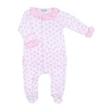 Magnolia Baby Printed Ruffle Snap Footie - Baby Bows