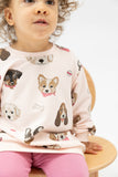 Angel Dear Puffy Oversized Sweatshirt & Rib Legging Set - Pretty Puppy Faces