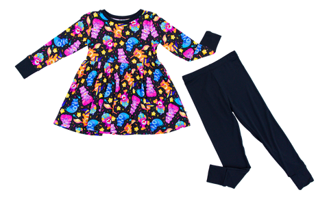 Birdie Bean Long Sleeve Peplum w/ Leggings Birdie Set - Care Bears™ Spooky Cute