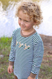 Trotter Street Kids Long Sleeve Applique Tee - Mallard