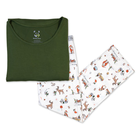 Bellabu Bear Men's Long Sleeve w/ Pants PJ Set - Santa's Workshop