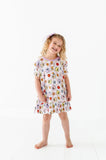 Kiki + Lulu Short Sleeve Toddler Gown - Smiley Daze