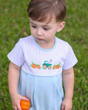 Trotter Street Kids Short Sleeve Bubble - Pumpkin Embroidery