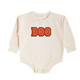 Sweet Wink Patch Long Sleeve Bubble Romper - Boo Patch