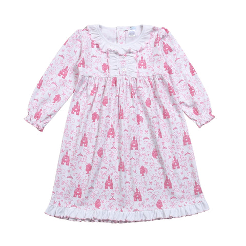 Baby Loren Long Sleeve Printed Day Gown - Princess and Tiaras