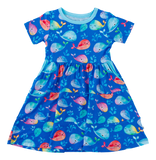 Birdie Bean Short Sleeve Birdie Dress - Moby - Let Them Be Little, A Baby & Children's Clothing Boutique