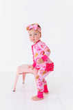 Kiki + Lulu Ruffled Zip Romper w/ Convertible Foot - On Game Days We Wear Pink