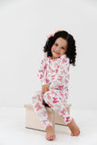 Macaron + Me Long Sleeve Toddler PJ Set - Pink Bows