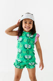 KiKi + Lulu Short Ruffle Sleeve 2 Piece PJ Set w/ Ruffle Shorts - Pickleball