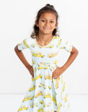 Nola Tawk Short Sleeve Organic Cotton Twirl Dress -  The Wheels on the Bus