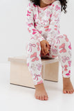 Macaron + Me Long Sleeve Toddler PJ Set - Pink Bows