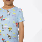 Bellabu Bear 2 piece Short Sleeve w/ Shorts PJ Set - SpongeBob Good Vibes