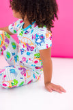 Birdie Bean Short Sleeve w/ Pants 2 Piece PJ Set - Care Bears™ Back to School (White)