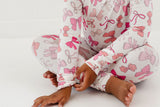 Macaron + Me Long Sleeve Toddler PJ Set - Pink Bows