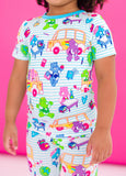 Birdie Bean Short Sleeve w/ Pants 2 Piece PJ Set - Care Bears™ Back to School (White)