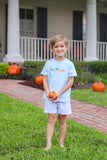 Trotter Street Kids Short Sleeve Tee - Pumpkin Embroidery