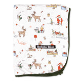 Bellabu Bear 2 Layer Bamboo Blanket - Santa’s Workshop