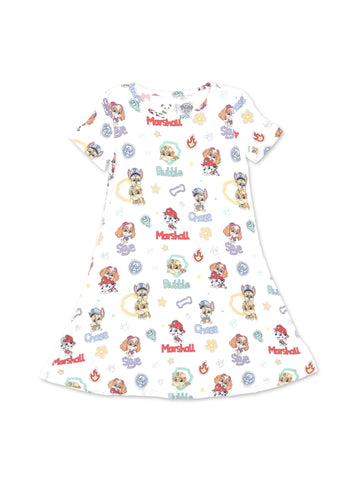 Bellabu Bear Girls Short Sleeve Dress - PAW Patrol Playful Pups