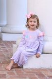 Trotter Street Kids Long Sleeve Appliqué Romper - Princess Trio