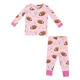 Angel Dear Long Sleeve Loungewear Set - Footballs Pink